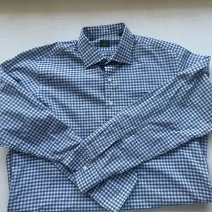 Sid Mashburn Navy and White Checkered Shirt